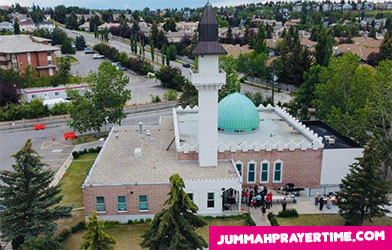 on Juma Prayer Time Calgary Islamic Centre sky view around garden