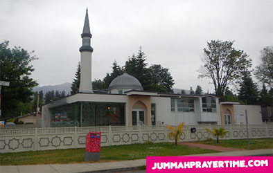 front of mosque in Vancouver on Jummah Prayer Time